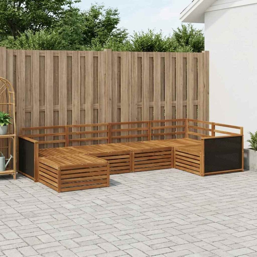 vidaXL Utomhussoffset 6 pcs Naturlig