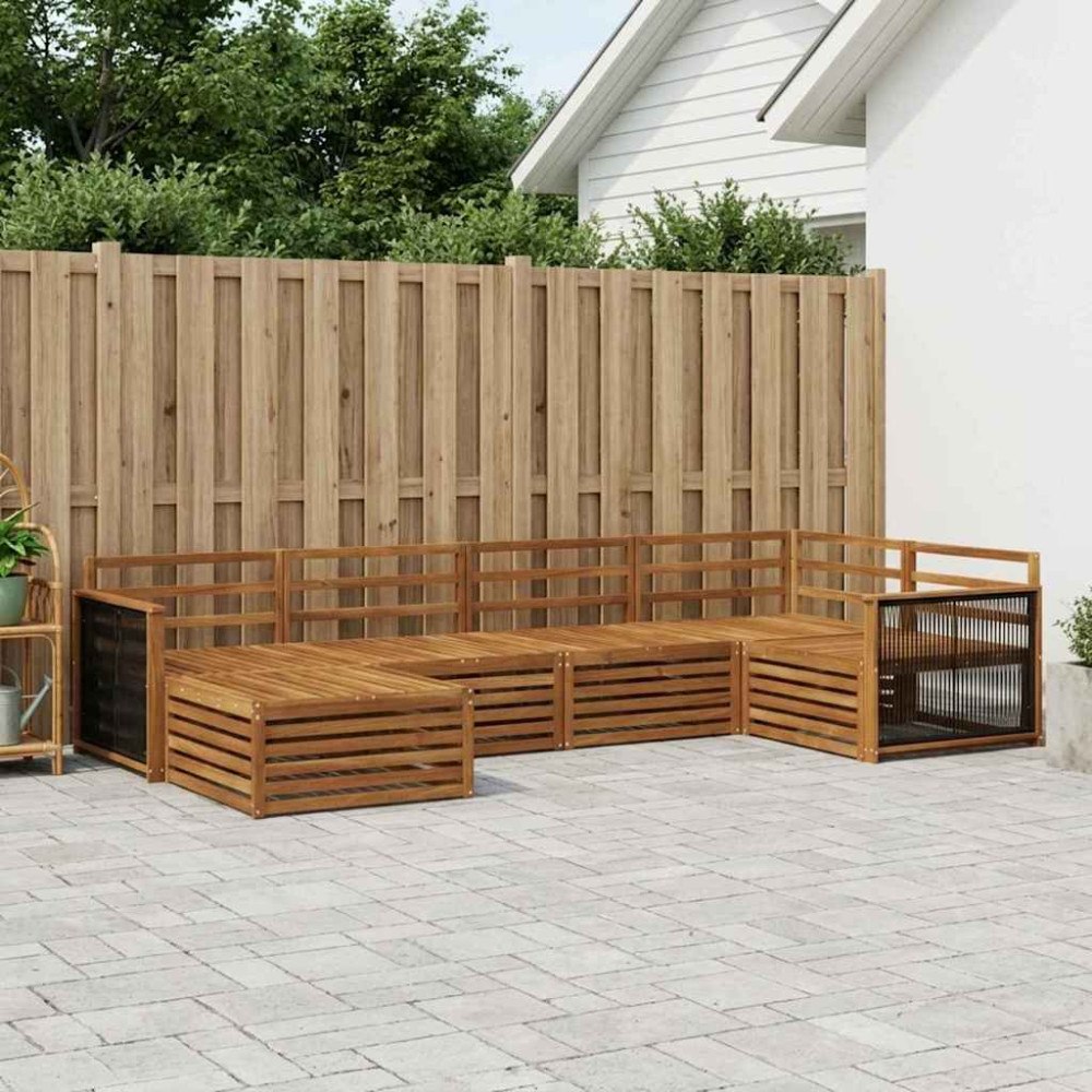 vidaXL Utomhussoffset 6 pcs Naturlig