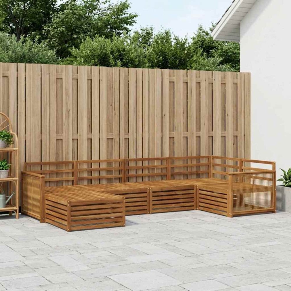 vidaXL Utomhussoffset 6 pcs Naturlig