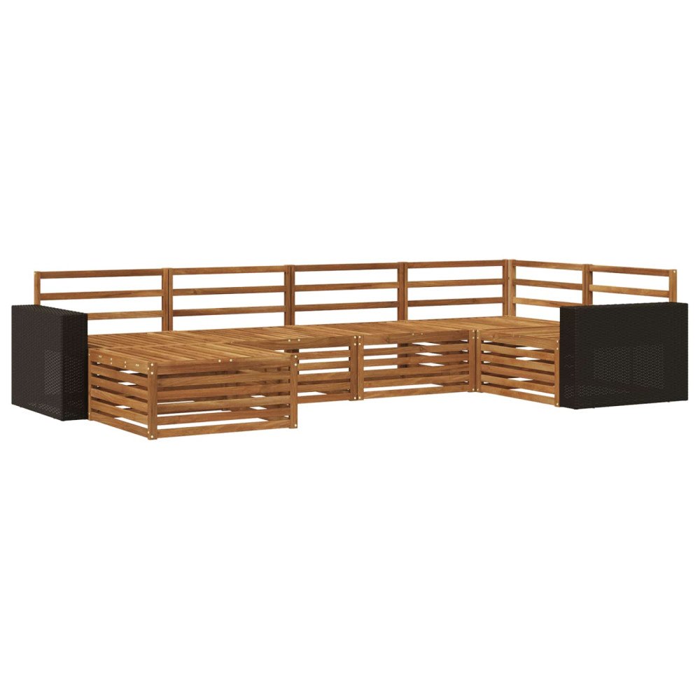 vidaXL Utomhussoffset 6 pcs Naturlig