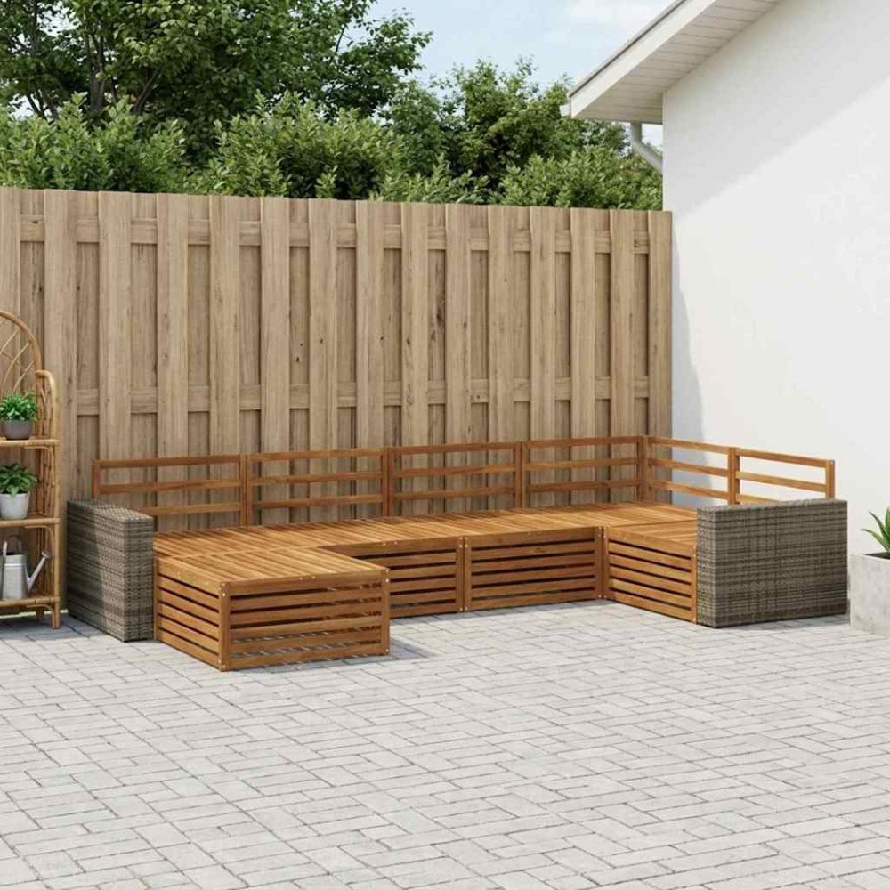 vidaXL Utomhussoffset 6 pcs Naturlig