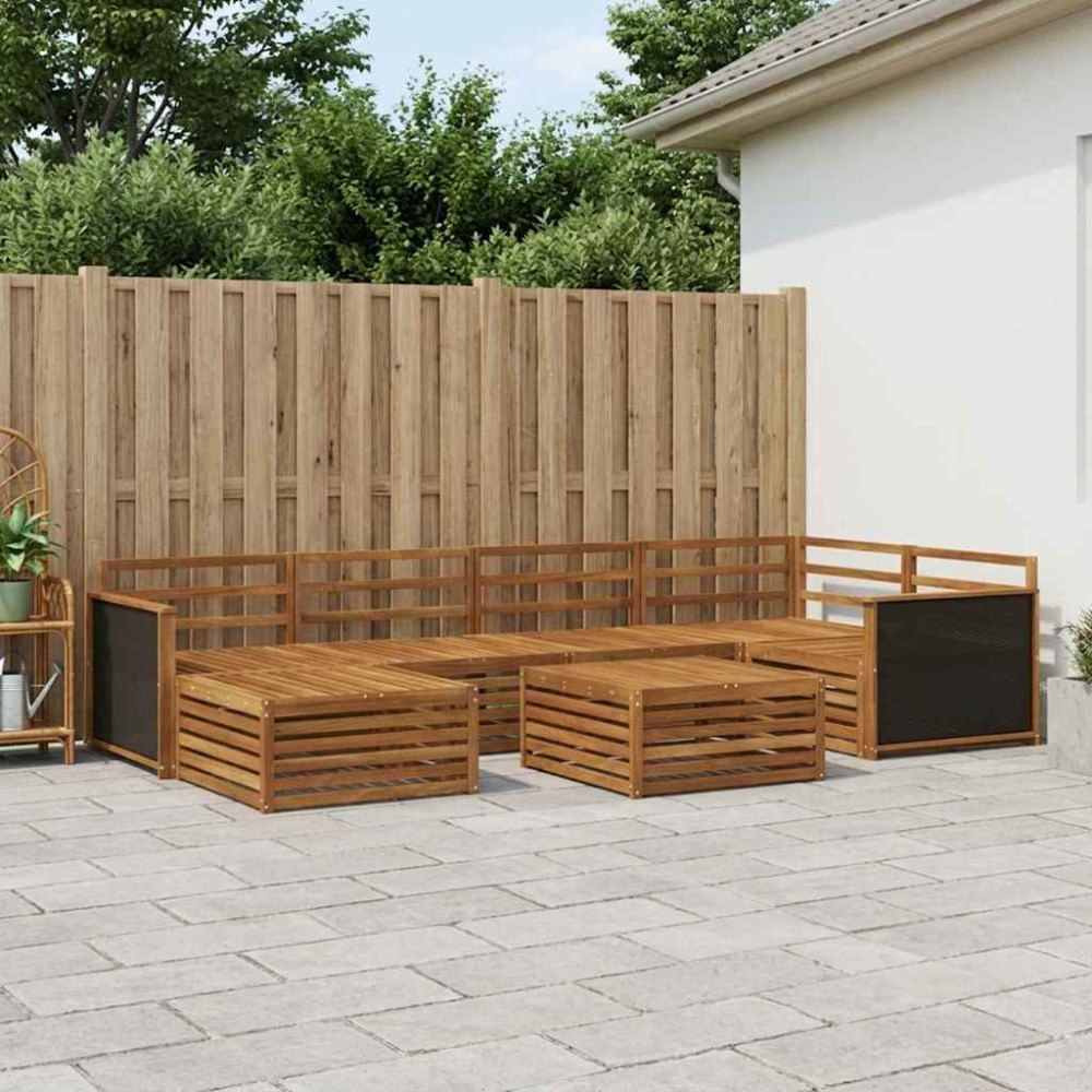 vidaXL Utomhussoffset 7 pcs Naturlig