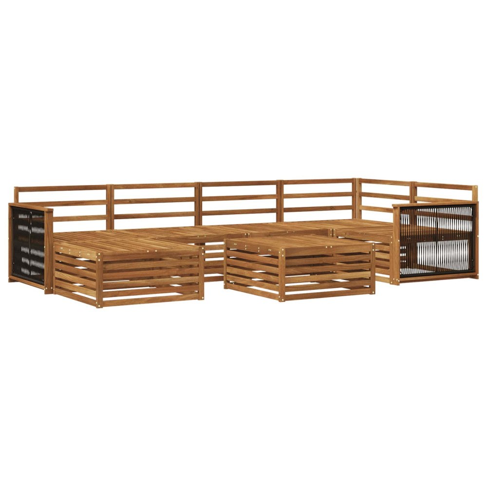 vidaXL Utomhussoffset 7 pcs Naturlig