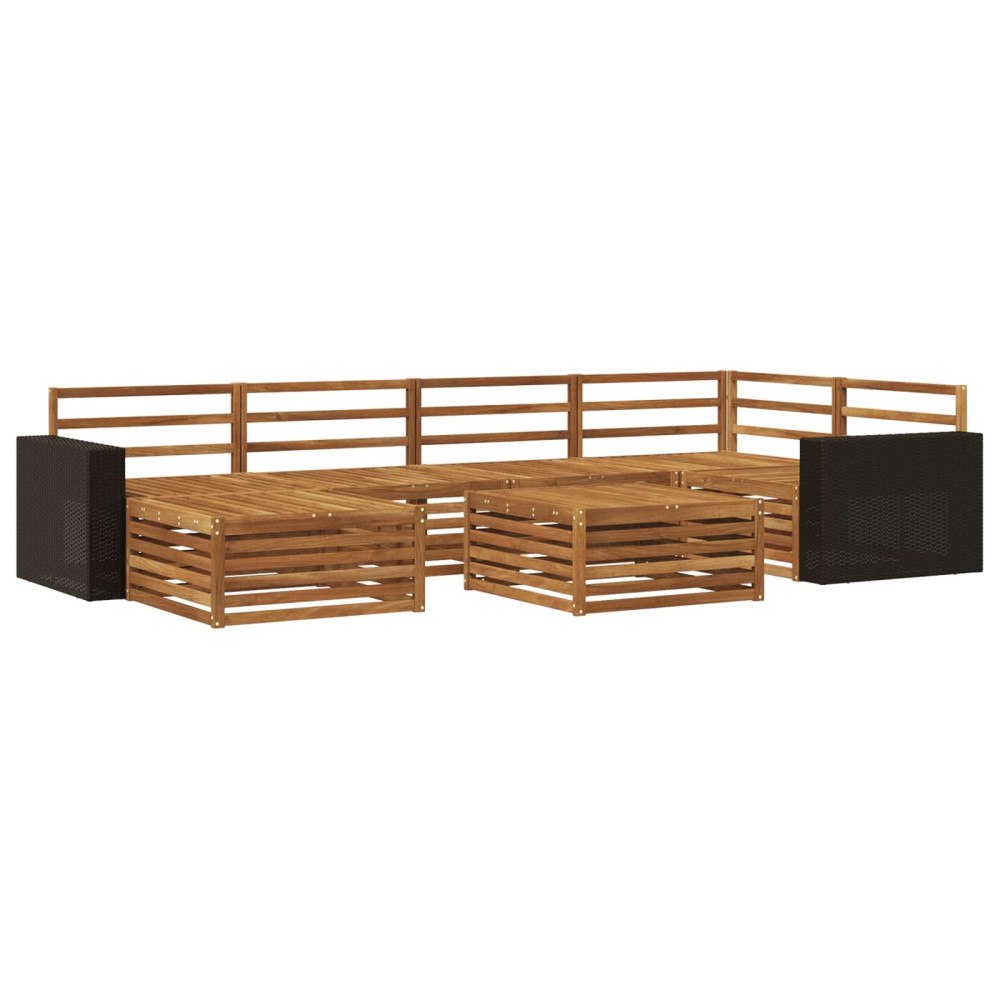vidaXL Utomhussoffset 7 pcs Naturlig