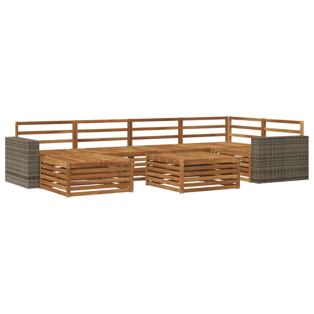 vidaXL Utomhussoffset 7 pcs Naturlig
