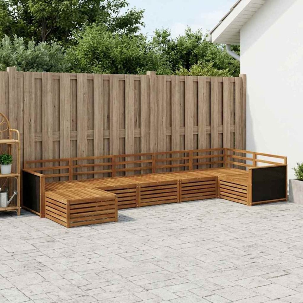 vidaXL Utomhussoffset 7 pcs Naturlig