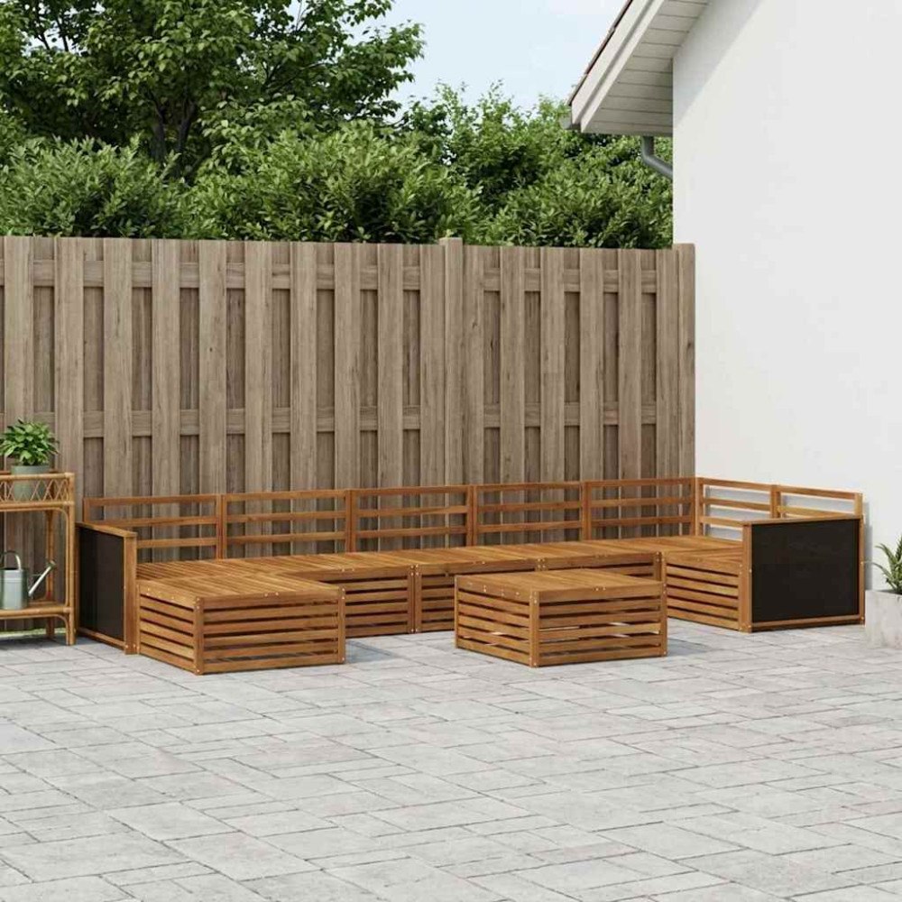 vidaXL Utomhussoffset 8 pcs Naturlig