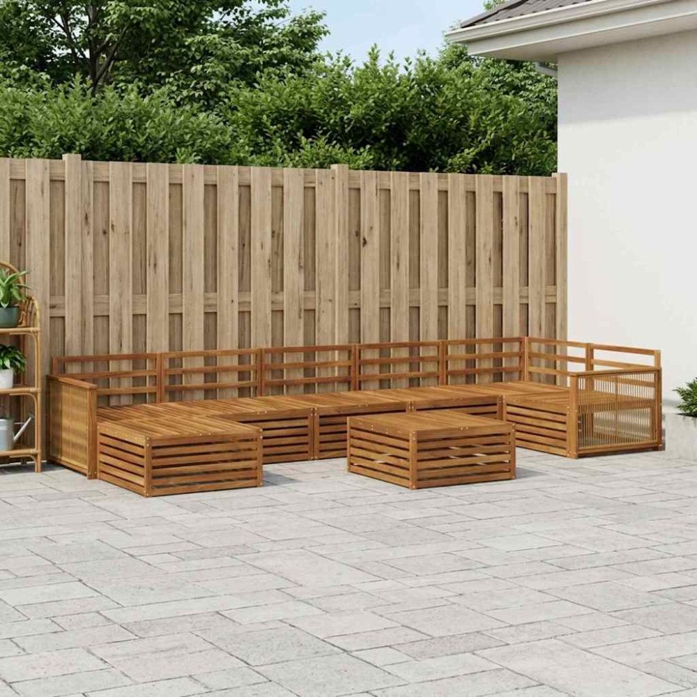 vidaXL Utomhussoffset 8 pcs Naturlig
