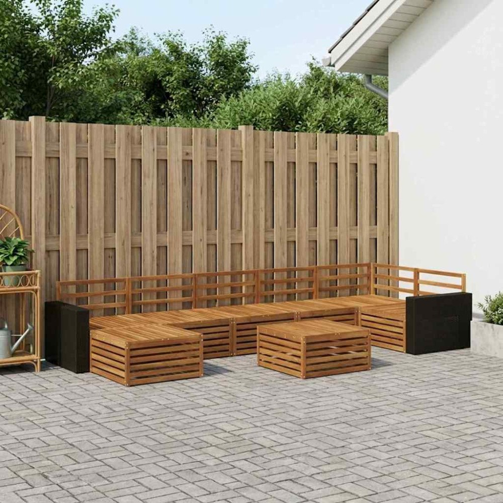 vidaXL Utomhussoffset 8 pcs Naturlig