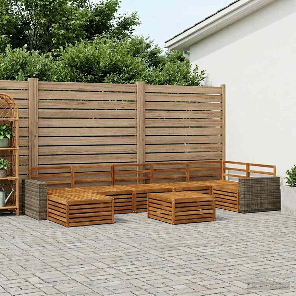 vidaXL Utomhussoffset 8 pcs Naturlig