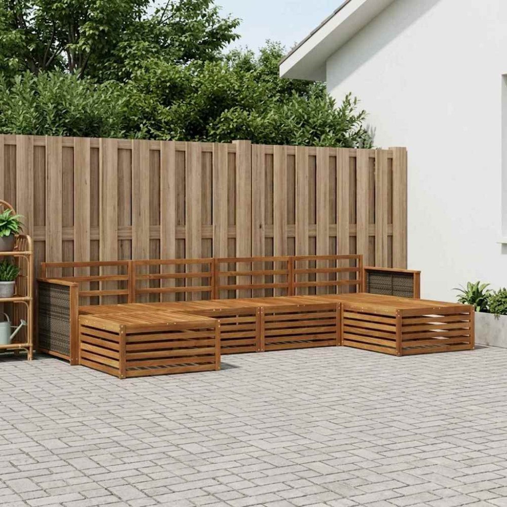 vidaXL Soffgrupper 6 pcs Massivt Akaciaträ