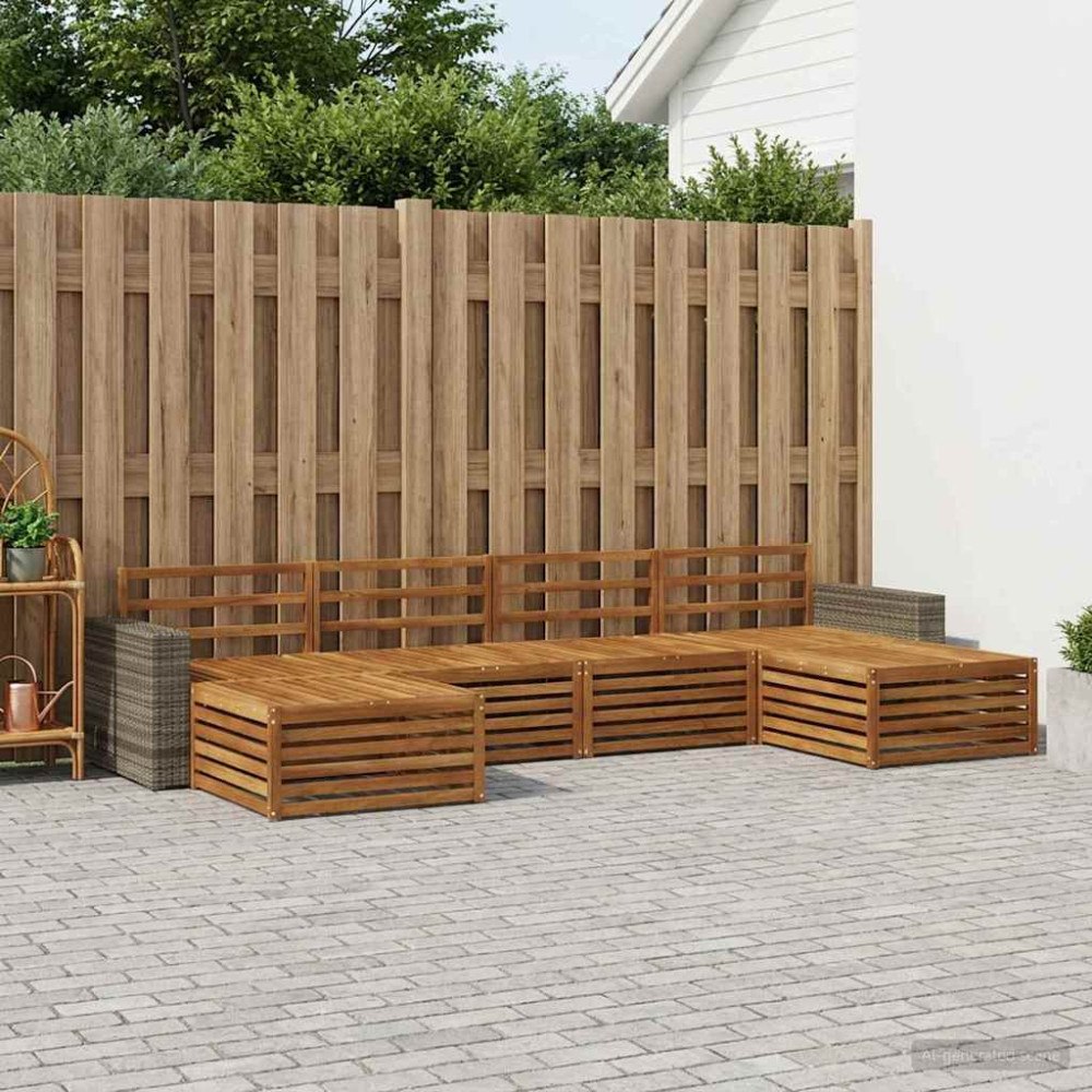vidaXL Soffgrupper 6 pcs Massivt Akaciaträ