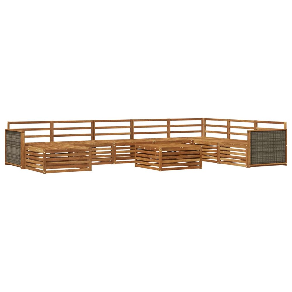 vidaXL Utomhussoffset 9 pcs Naturlig Massivt Akaciaträ