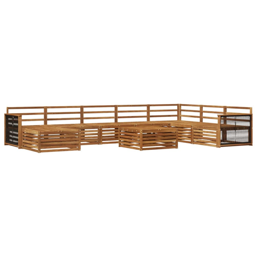 vidaXL Utomhussoffset 9 pcs Naturlig Massivt Akaciaträ
