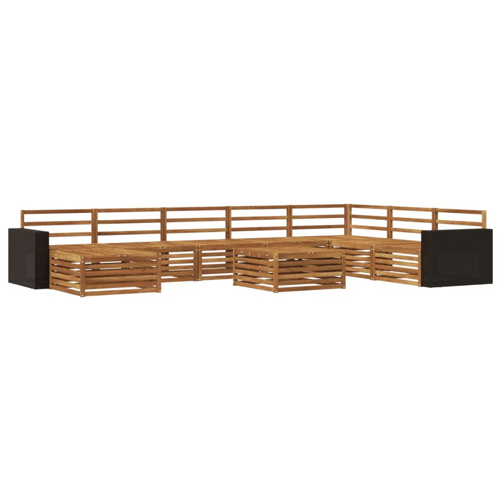 vidaXL Utomhussoffset 9 pcs Naturlig Massivt Akaciaträ