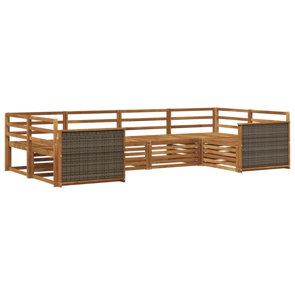 vidaXL Utomhussoffset 6 pcs Naturlig