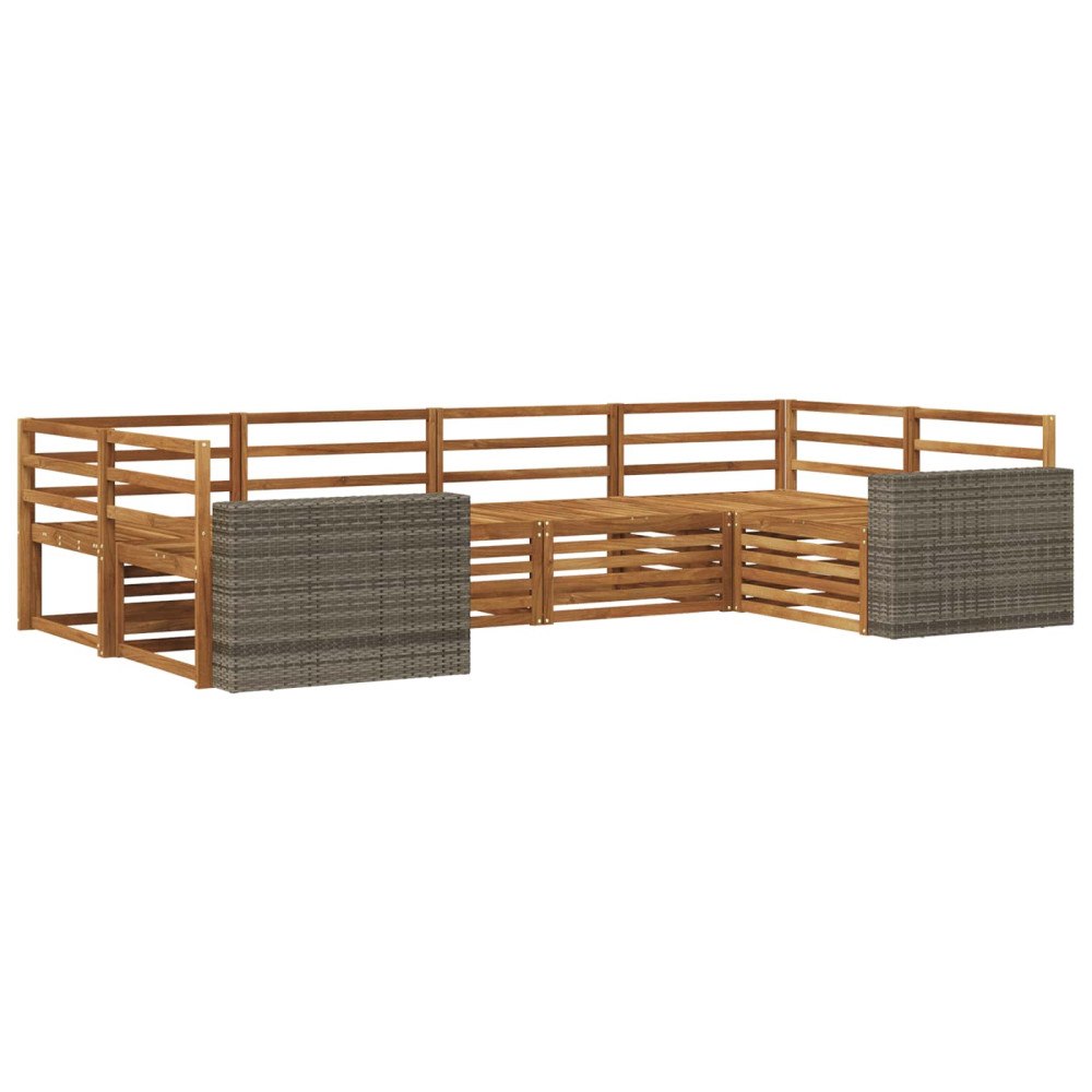 vidaXL Utomhussoffset 6 pcs Naturlig