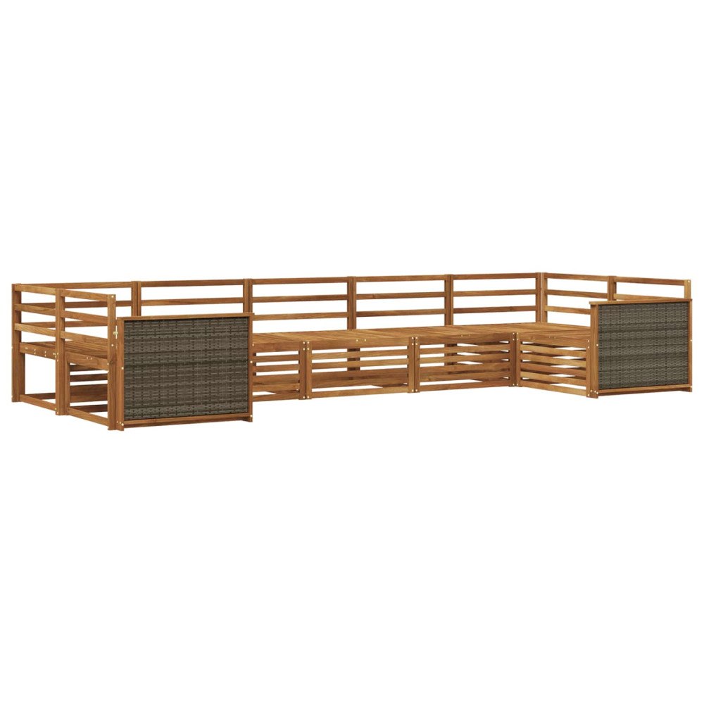 vidaXL Utomhussoffset 7 pcs Naturlig