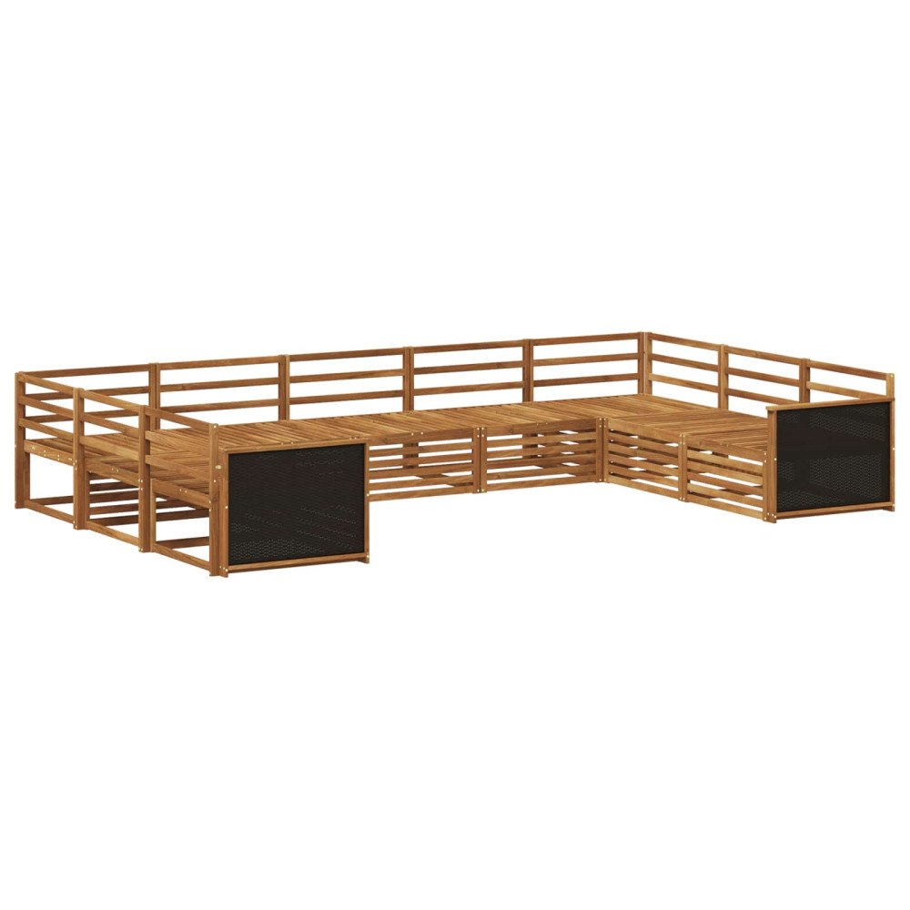 vidaXL Utomhussoffset 9 pcs Naturlig Massivt Akaciaträ
