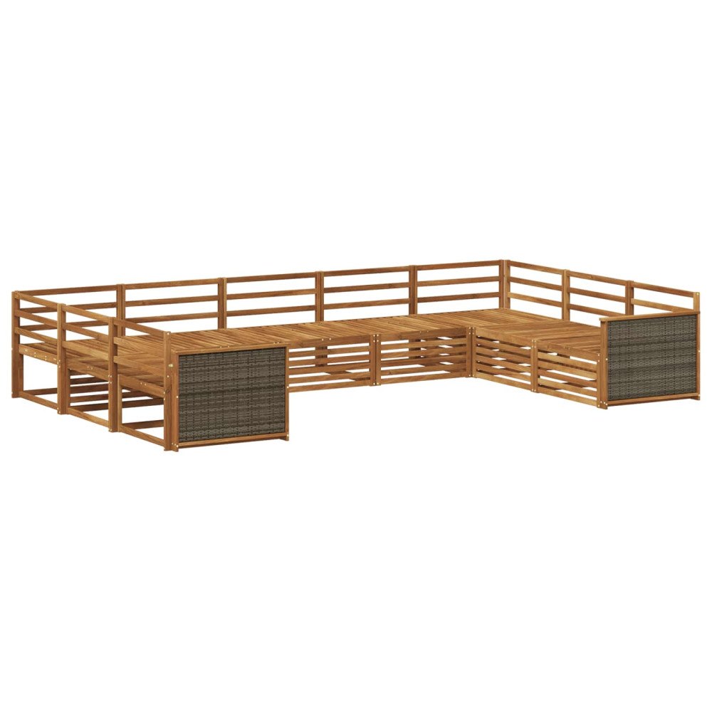 vidaXL Utomhussoffset 9 pcs Naturlig Massivt Akaciaträ