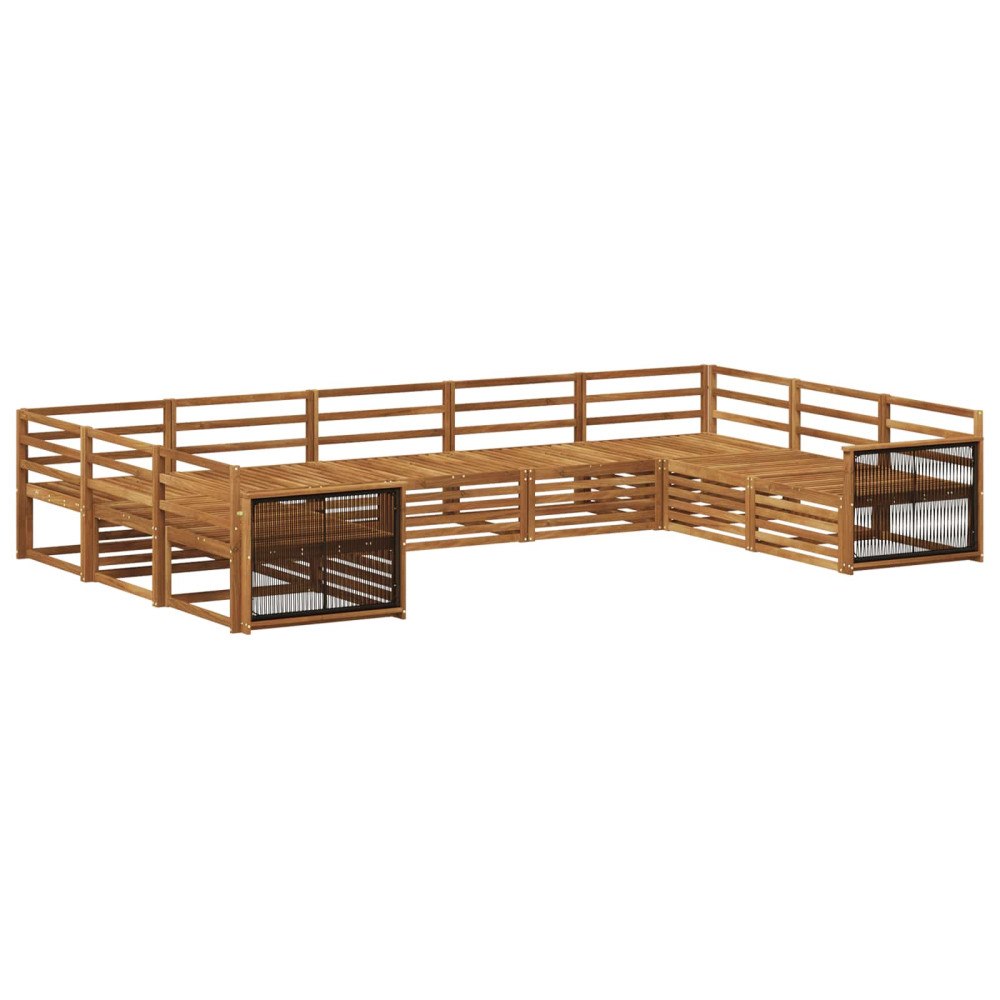 vidaXL Utomhussoffset 9 pcs Naturlig Massivt Akaciaträ