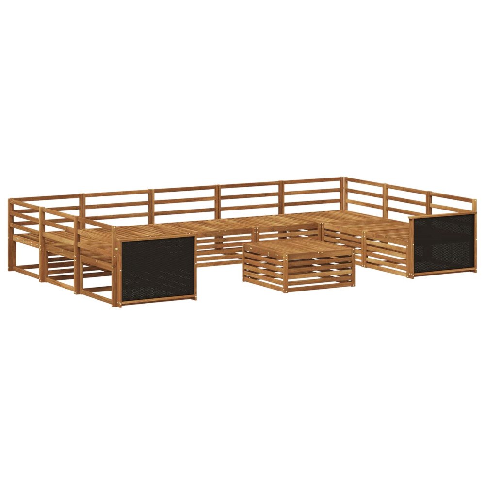 vidaXL Utomhussoffset 10 pcs Naturlig Massivt Akaciaträ