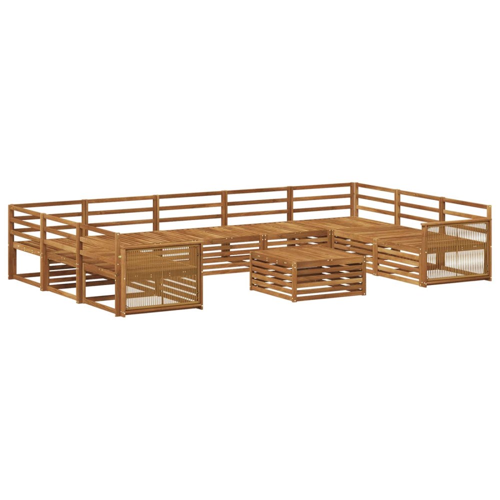 vidaXL Utomhussoffset 10 pcs Naturlig Massivt Akaciaträ
