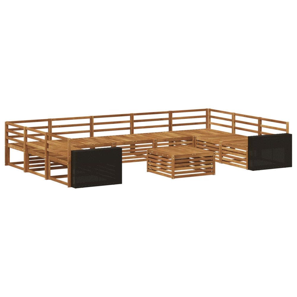 vidaXL Utomhussoffset 10 pcs Naturlig Massivt Akaciaträ