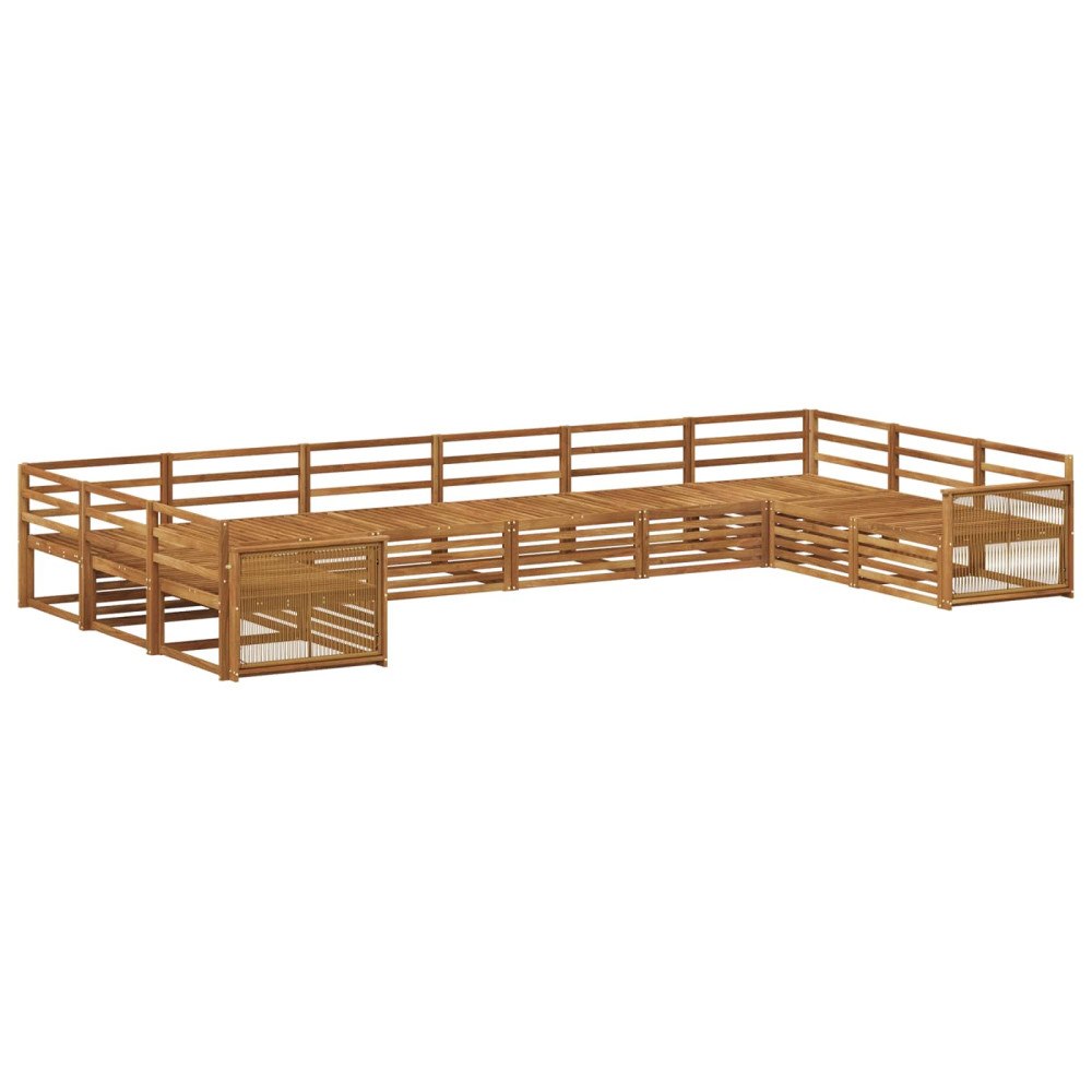 vidaXL Soffgrupper 10 pcs Massivt Akaciaträ