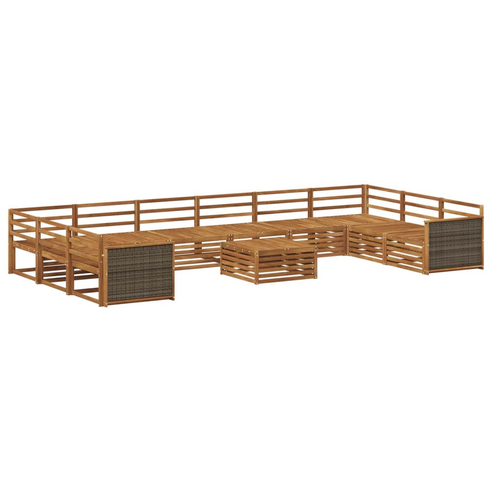 vidaXL Soffgrupper 11 pcs Massivt Akaciaträ