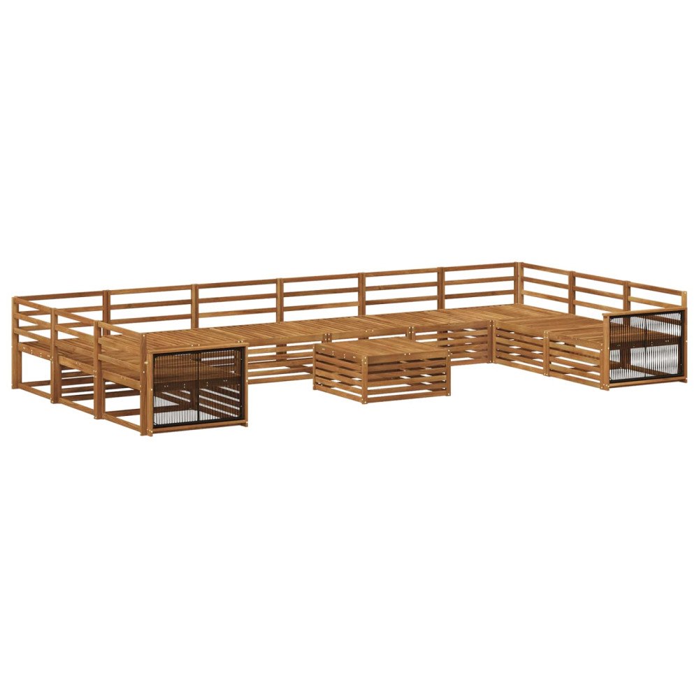 vidaXL Soffgrupper 11 pcs Massivt Akaciaträ