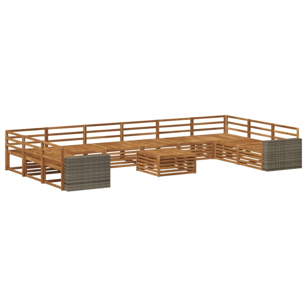 vidaXL Soffgrupper 11 pcs Massivt Akaciaträ