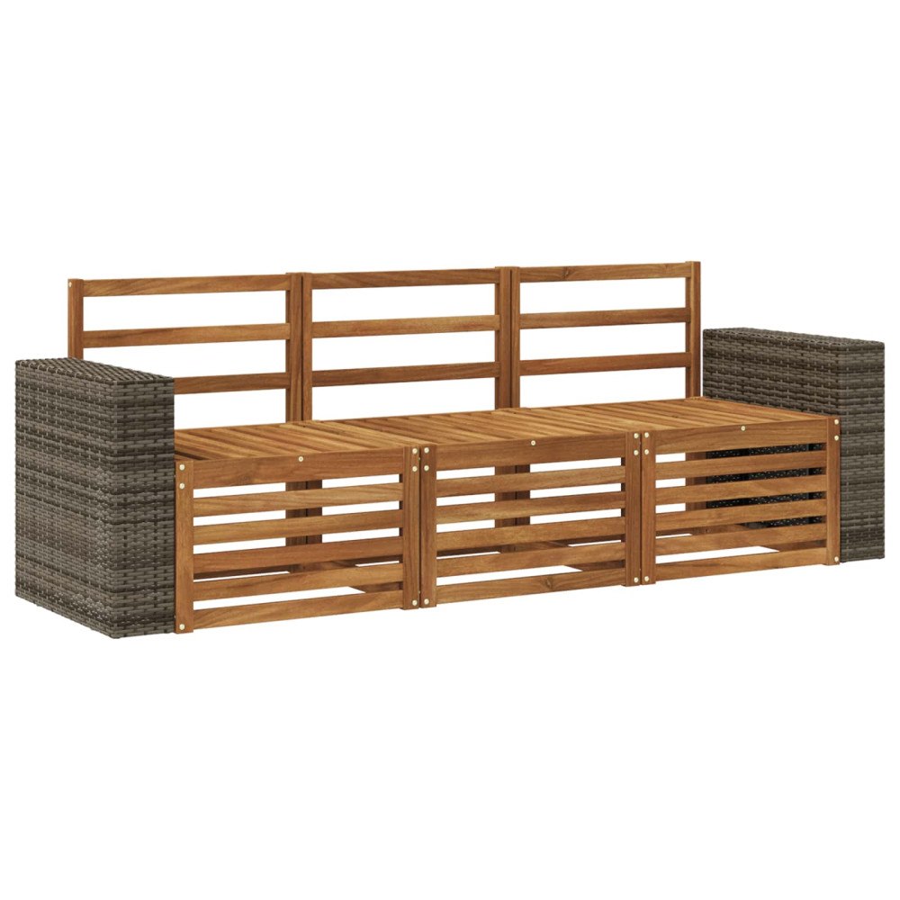 vidaXL Soffgrupper 3 pcs Massivt Akaciaträ