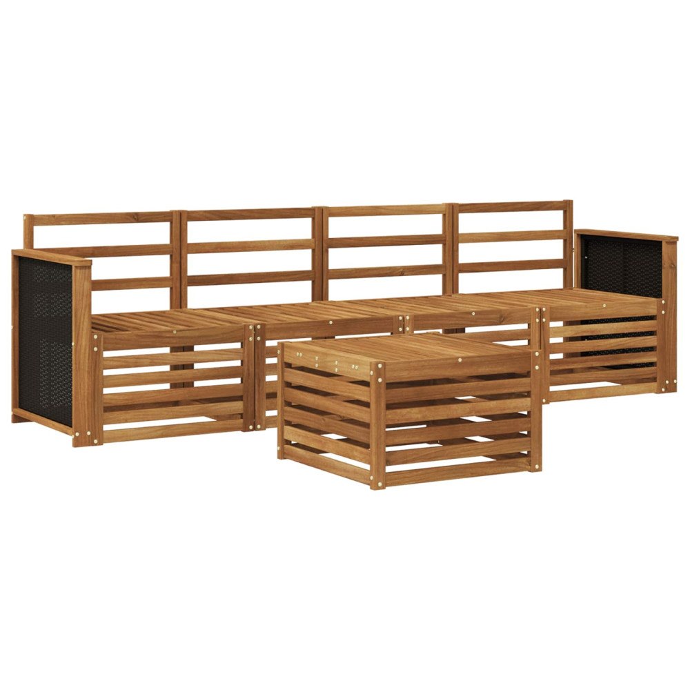 vidaXL Utomhussoffset 5 pcs Naturlig Massivt Akaciaträ