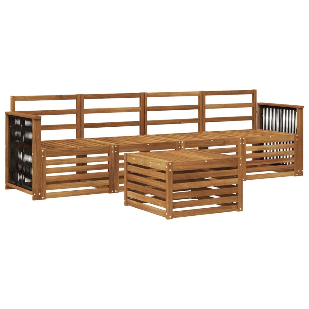 vidaXL Utomhussoffset 5 pcs Naturlig Massivt Akaciaträ