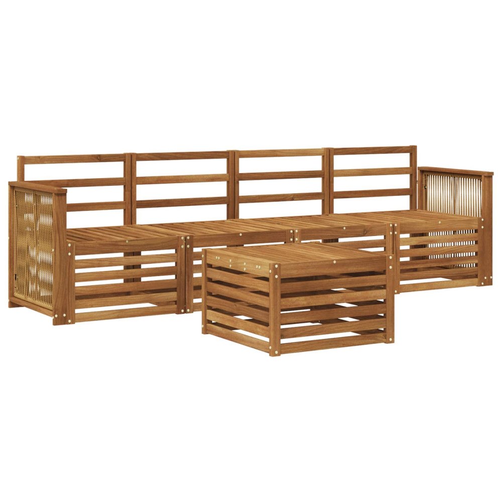 vidaXL Utomhussoffset 5 pcs Naturlig Massivt Akaciaträ