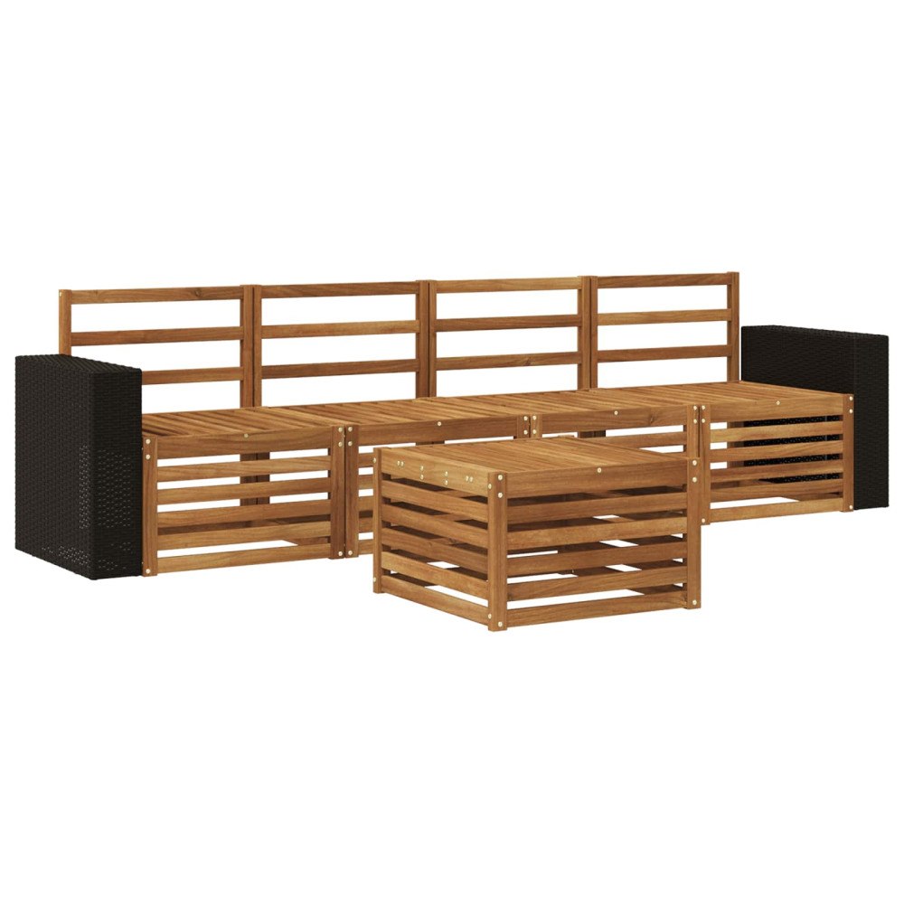 vidaXL Utomhussoffset 5 pcs Naturlig Massivt Akaciaträ
