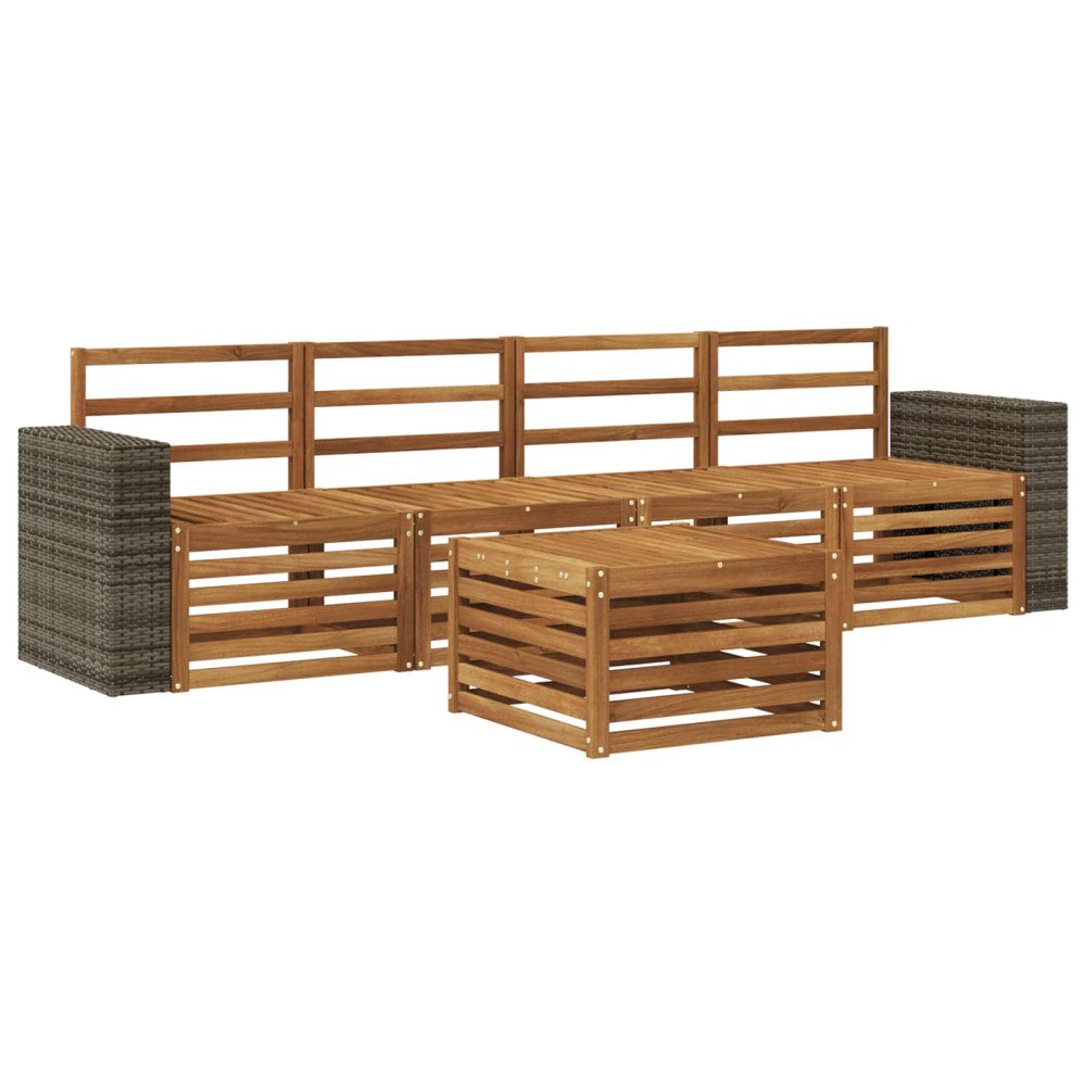 vidaXL Utomhussoffset 5 pcs Naturlig Massivt Akaciaträ
