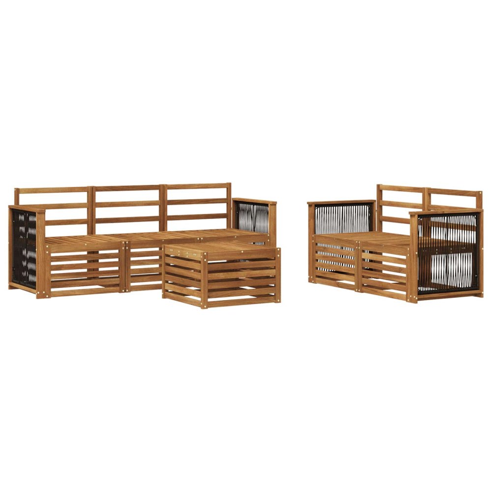 vidaXL Soffgrupper 6 pcs Massivt Akaciaträ