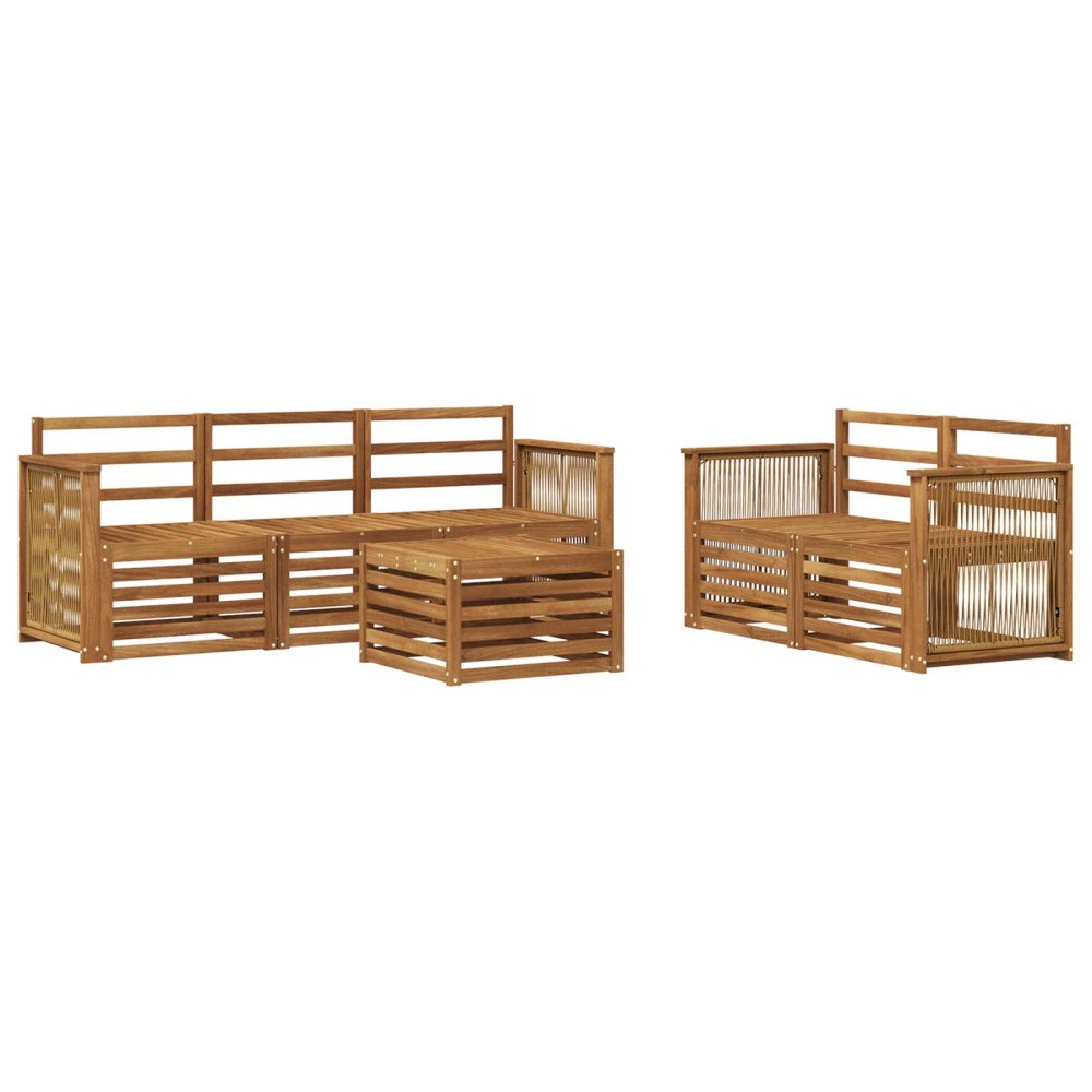 vidaXL Soffgrupper 6 pcs Massivt Akaciaträ