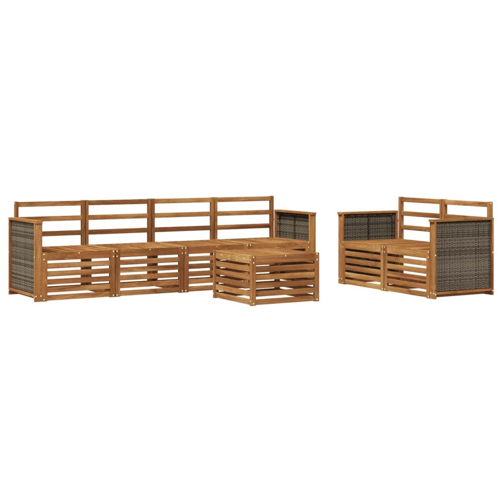 vidaXL Utomhussoffset 7 pcs Naturlig Massivt Akaciaträ