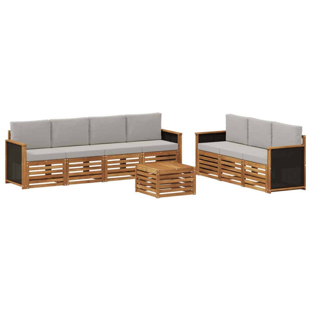vidaXL Soffgrupper med kudde 8 pcs Massivt Akaciaträ