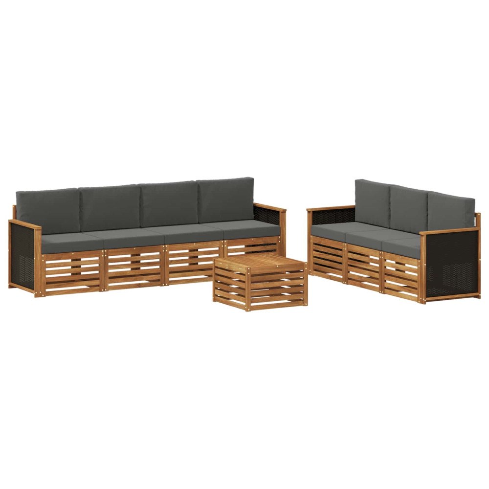 vidaXL Soffgrupper med kudde 8 pcs Massivt Akaciaträ