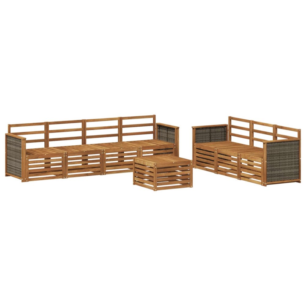 vidaXL Soffgrupper 8 pcs Massivt Akaciaträ
