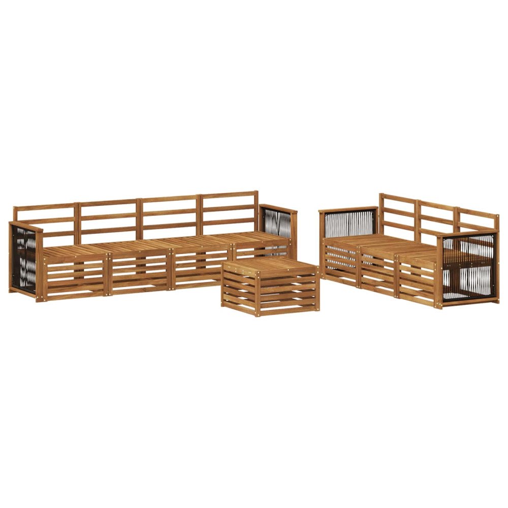 vidaXL Soffgrupper 8 pcs Massivt Akaciaträ