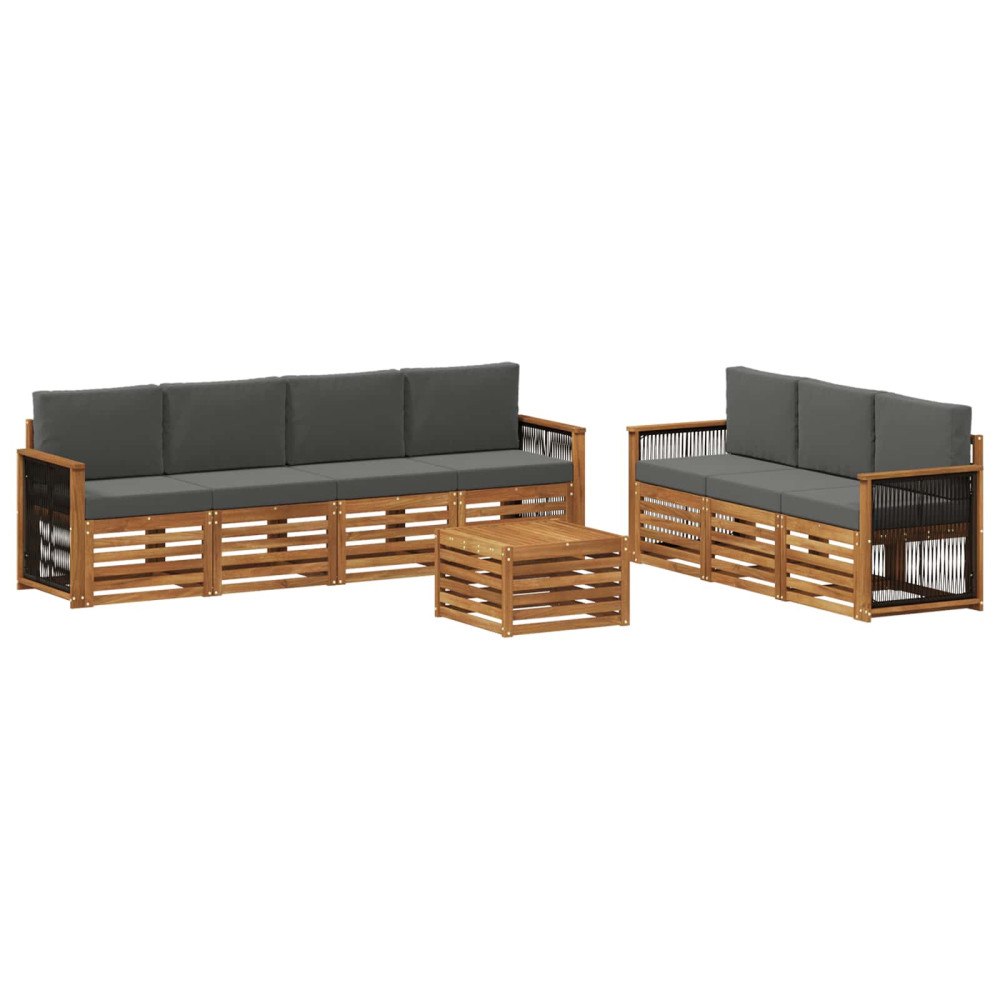 vidaXL Soffgrupper med kudde 8 pcs Massivt Akaciaträ