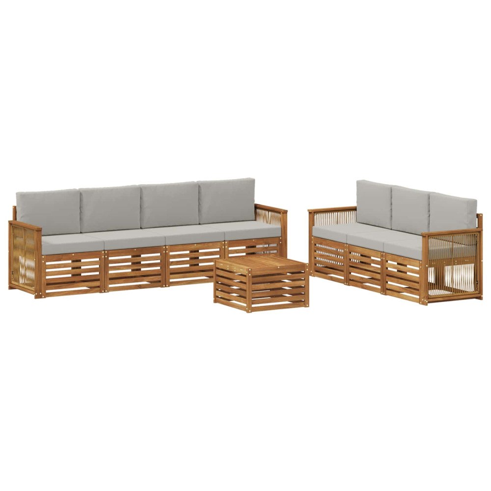 vidaXL Soffgrupper med kudde 8 pcs Massivt Akaciaträ