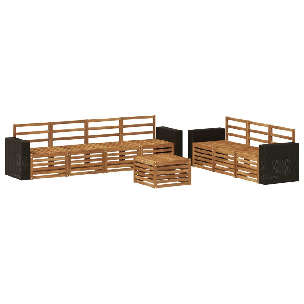 vidaXL Soffgrupper 8 pcs Massivt Akaciaträ