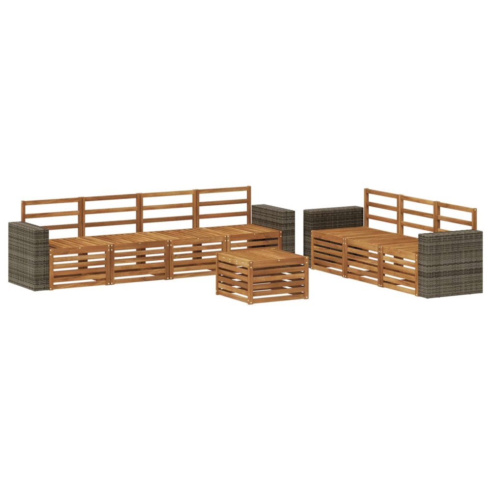 vidaXL Soffgrupper 8 pcs Massivt Akaciaträ