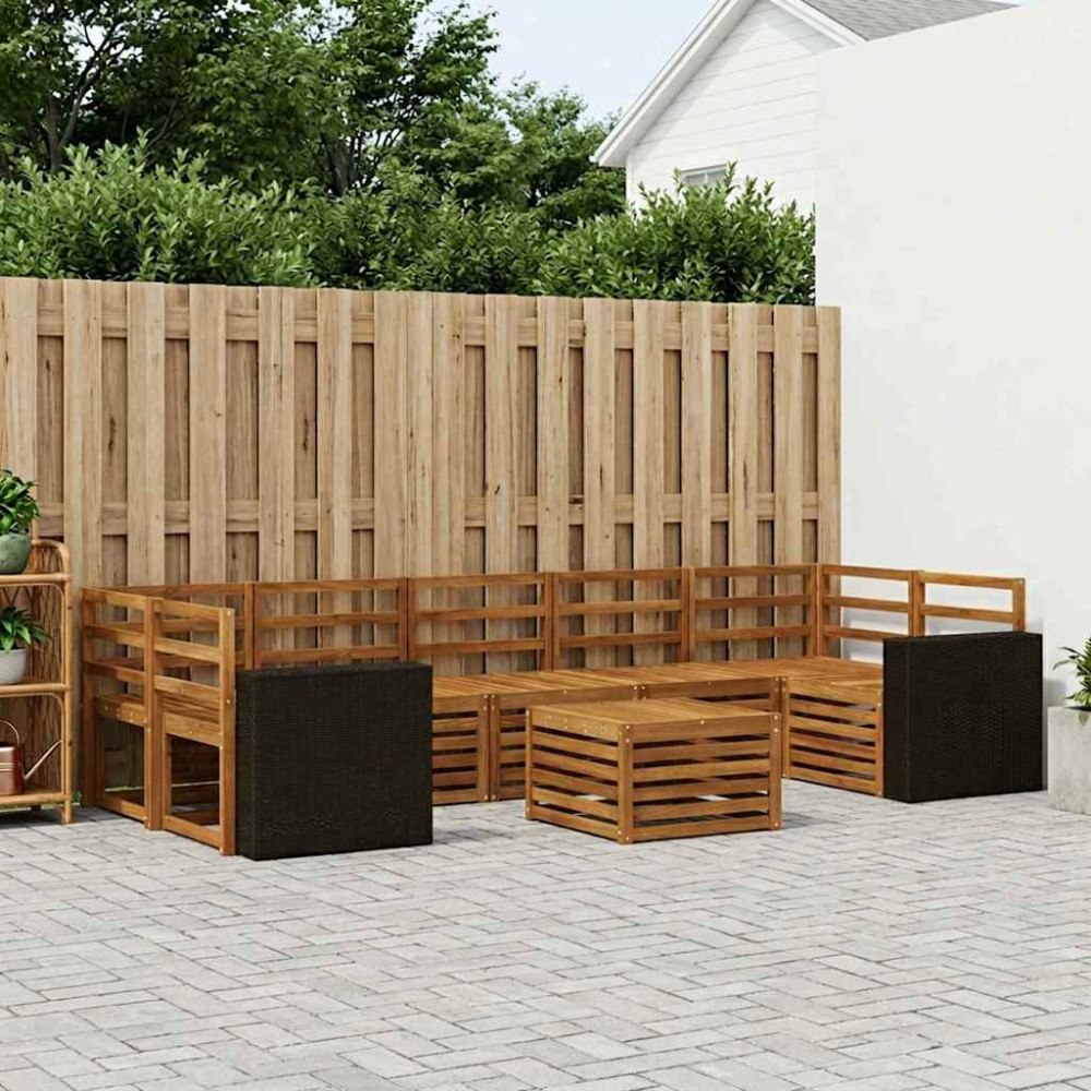 vidaXL Utomhussoffset 8 pcs Naturlig Massivt Akaciaträ